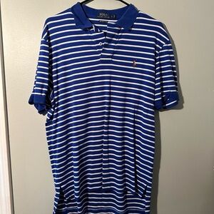 Polo by Ralph Lauren Blue and White Striped Polo Shirt